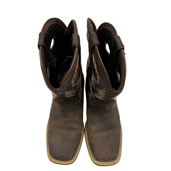 Durango Lil' Rebel Pro Brown Leather Square toe 8" Western Cowboy Boot Kids 2M - Picture 12 of 12